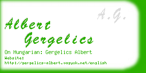 albert gergelics business card